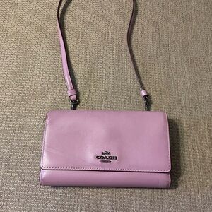Coach Pink Pebbled Leather Crossbody Bag